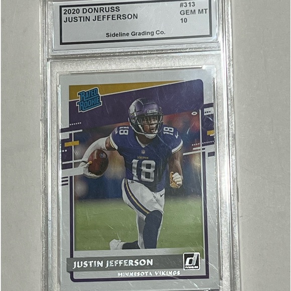 2020 Donruss Justin Jefferson Gem Mint 10 Graded Rookie Card Vikings 🔥🏈 WR - Picture 1 of 2